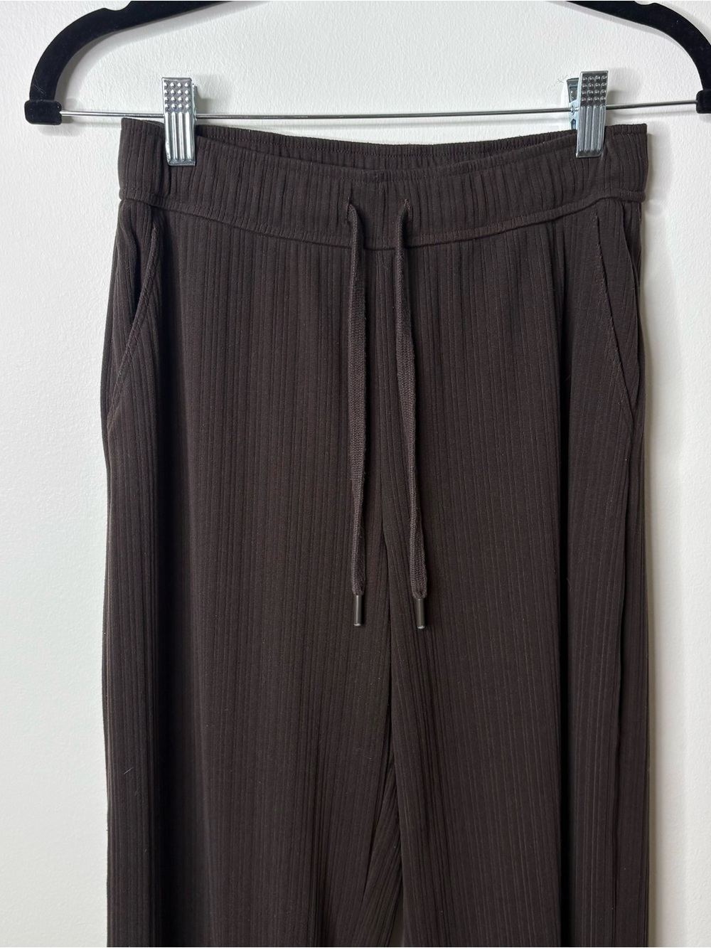 Beyond Yoga Breathe Easy Rib Knit Wide Leg Pants Brown - Picture 3 of 6